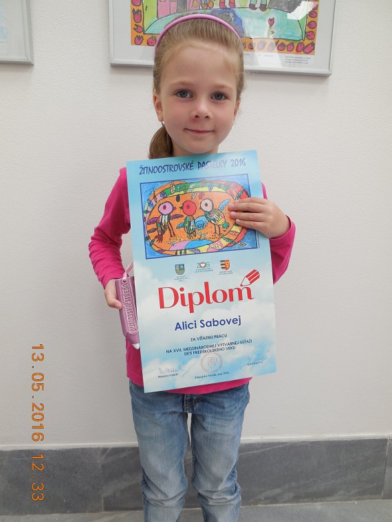 Ocenená Alicka Sabová Ocenená Alicka Sabová